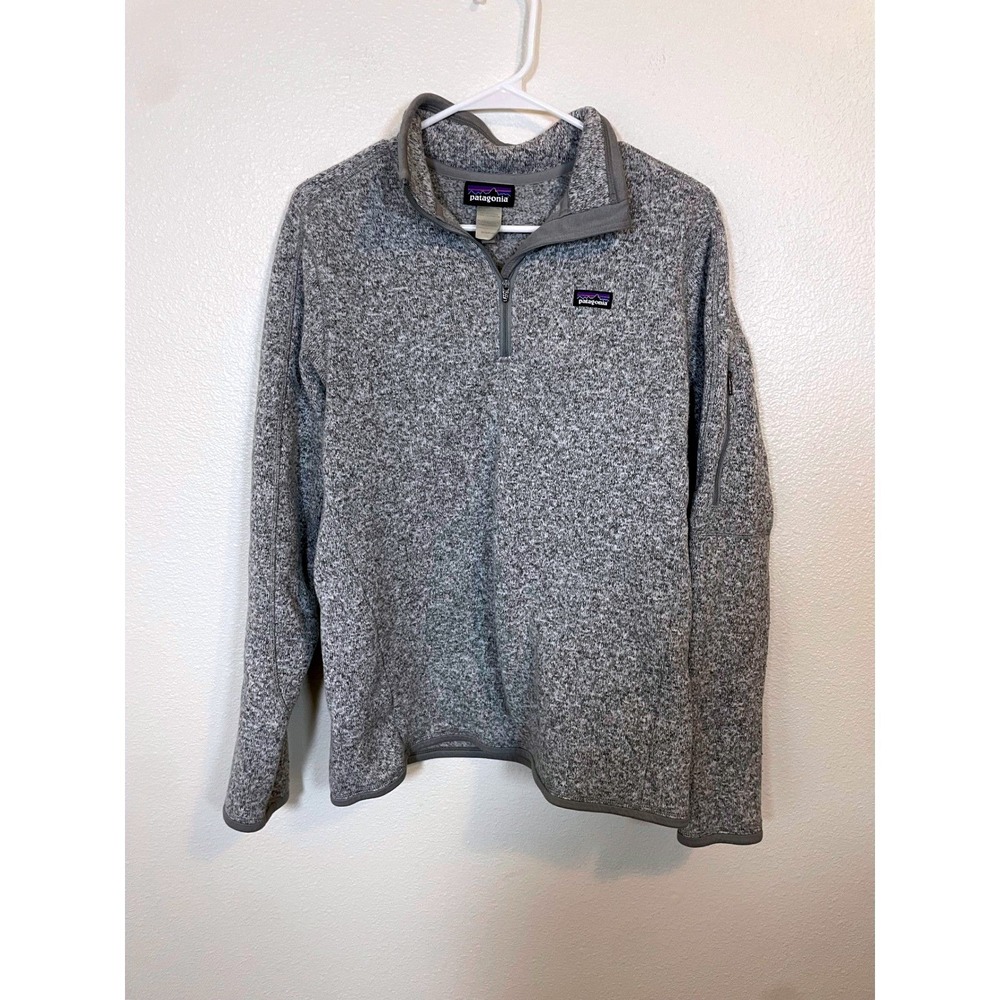 Patagonia Women's Large Fleece Quarter Zip Pullover Sweater‎ Gray Heathered